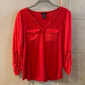 Coral 3/4 sleeve top